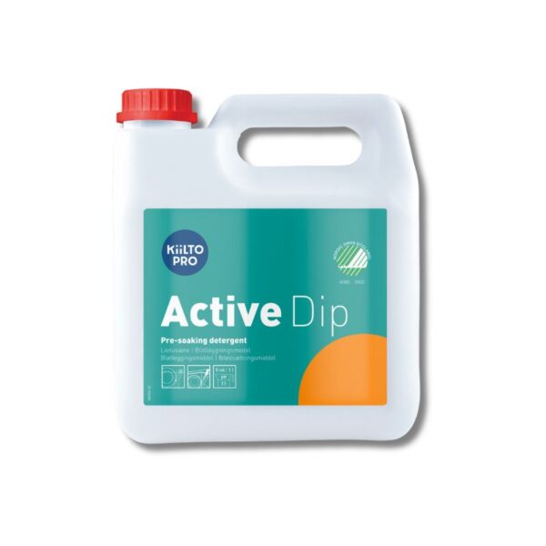 Kiilto Active Dip 2,7kg valkoinen muovi kanisteri, vihreä etiketti. Jauhemainen liotusaine.